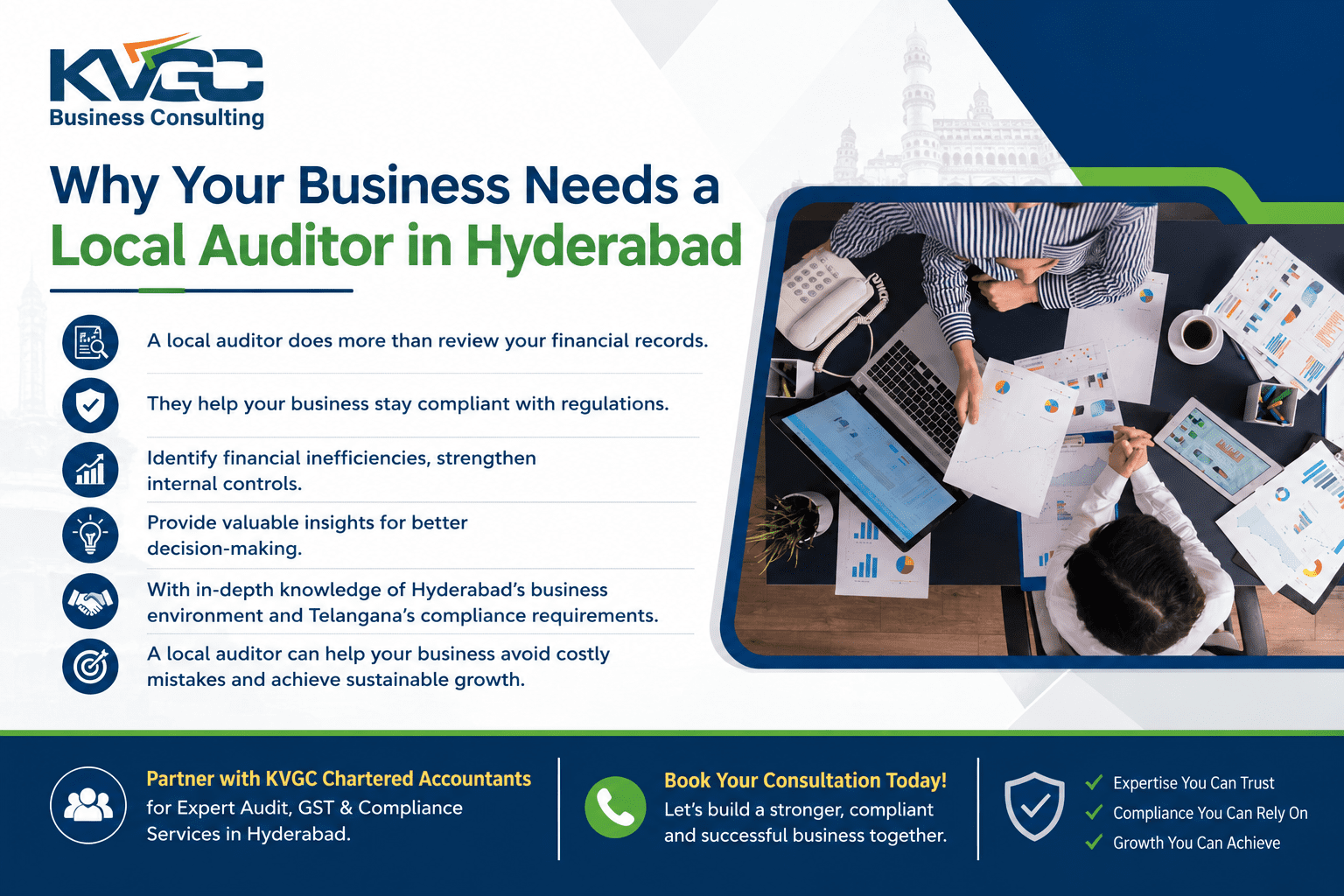 Why Your Business Needs a Local Auditor in Hyderabad | KVGC Chartered Accountants